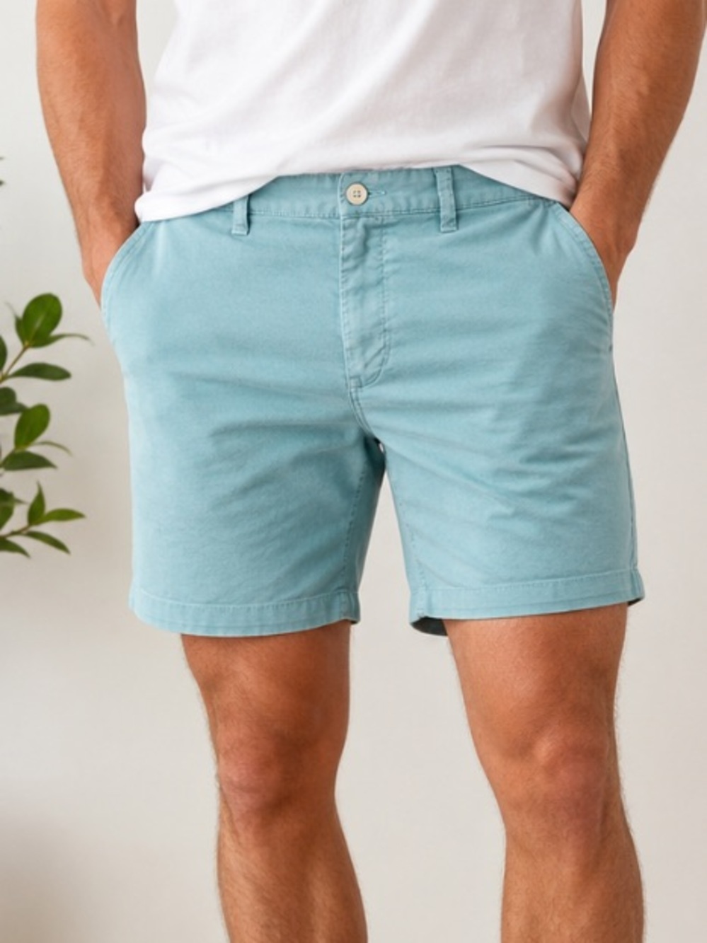 Chubbies The Khakinators Mint Blue Stretch Chino Shorts Men’s 33 39169